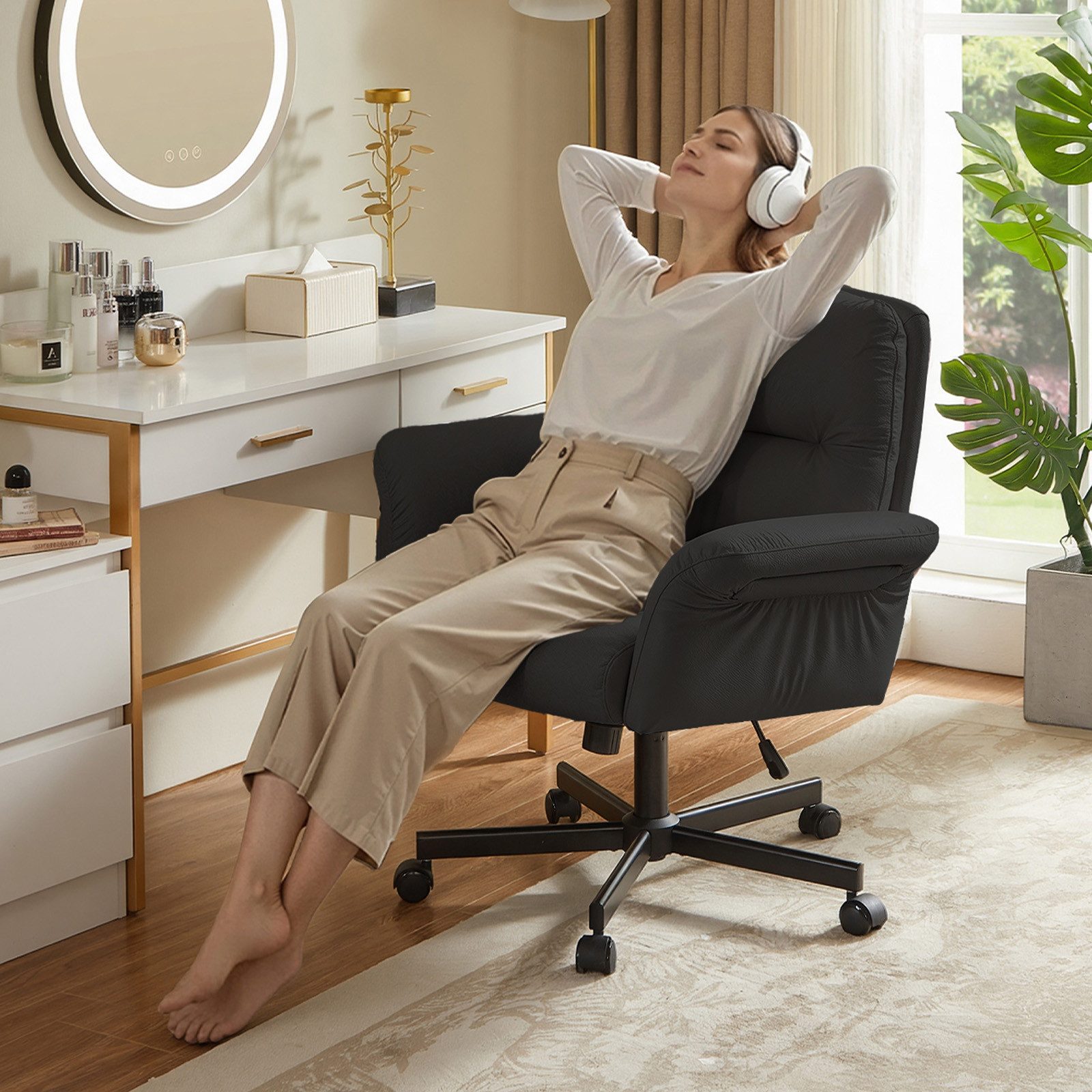 Bestier Drehstuhl Ergonomische Bürostühle, drehbare Kosmetikstühle, Bürostühle – Bild 4 von 5