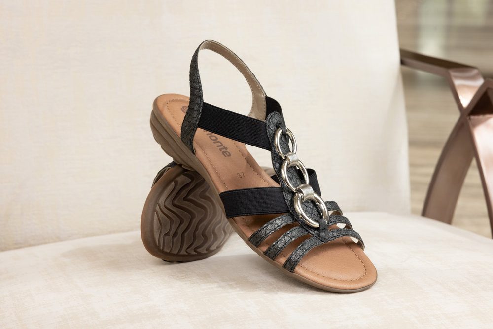 Remonte Riemchensandale, Keilabsatz, Sommerschuh, Sandalette mit Gummizügen