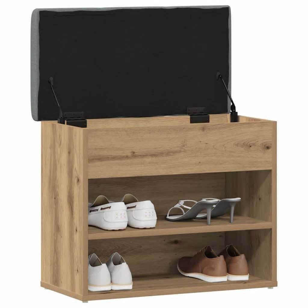 vidaXL Sitzbank Schuhbank Artisan-Eiche 62x32x50 cm Holzwerkstoff