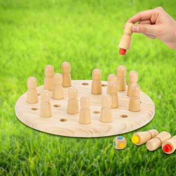 Toyfel Spiel, Magnus, Memory Schach 30 cm Gedächtnisspiel aus Holz