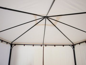 DEGAMO Pavillon VENEZIA, mit 4 Seitenteilen, 3x3 Meter, Stahl schwarz, Plane PVC-beschichtet, mit Seitenplanen