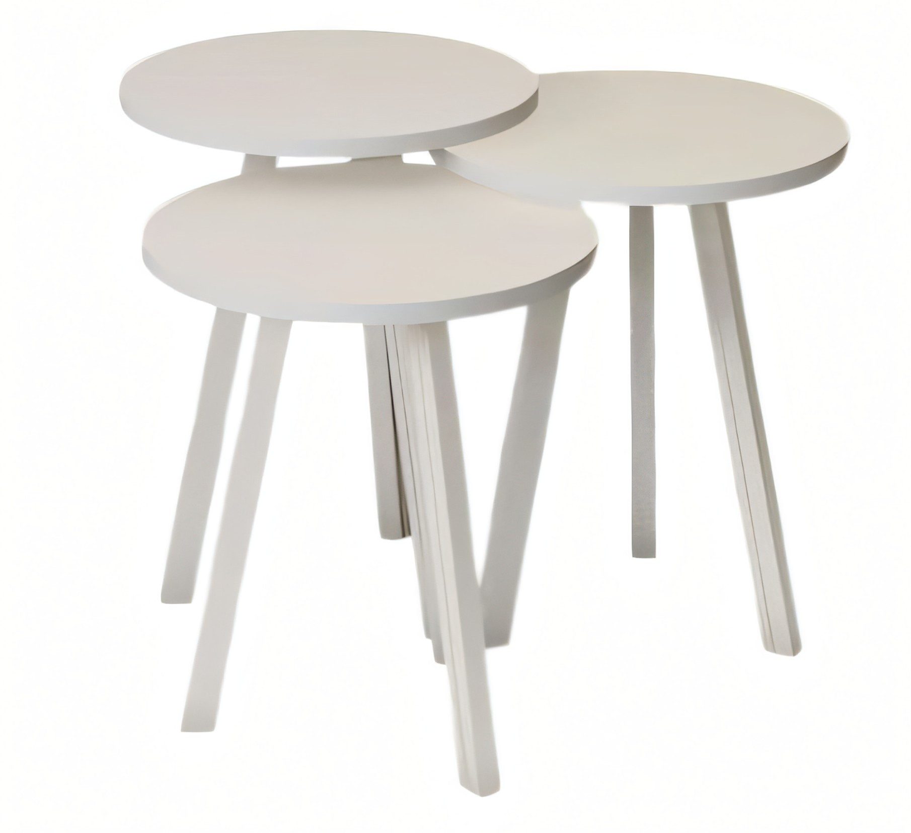 Xlmoebel Satztisch XLMOEBEL Holz Couchtisch-Set in Weiß, modern und vielseitig (Set, 3-teilig), Made in Europa