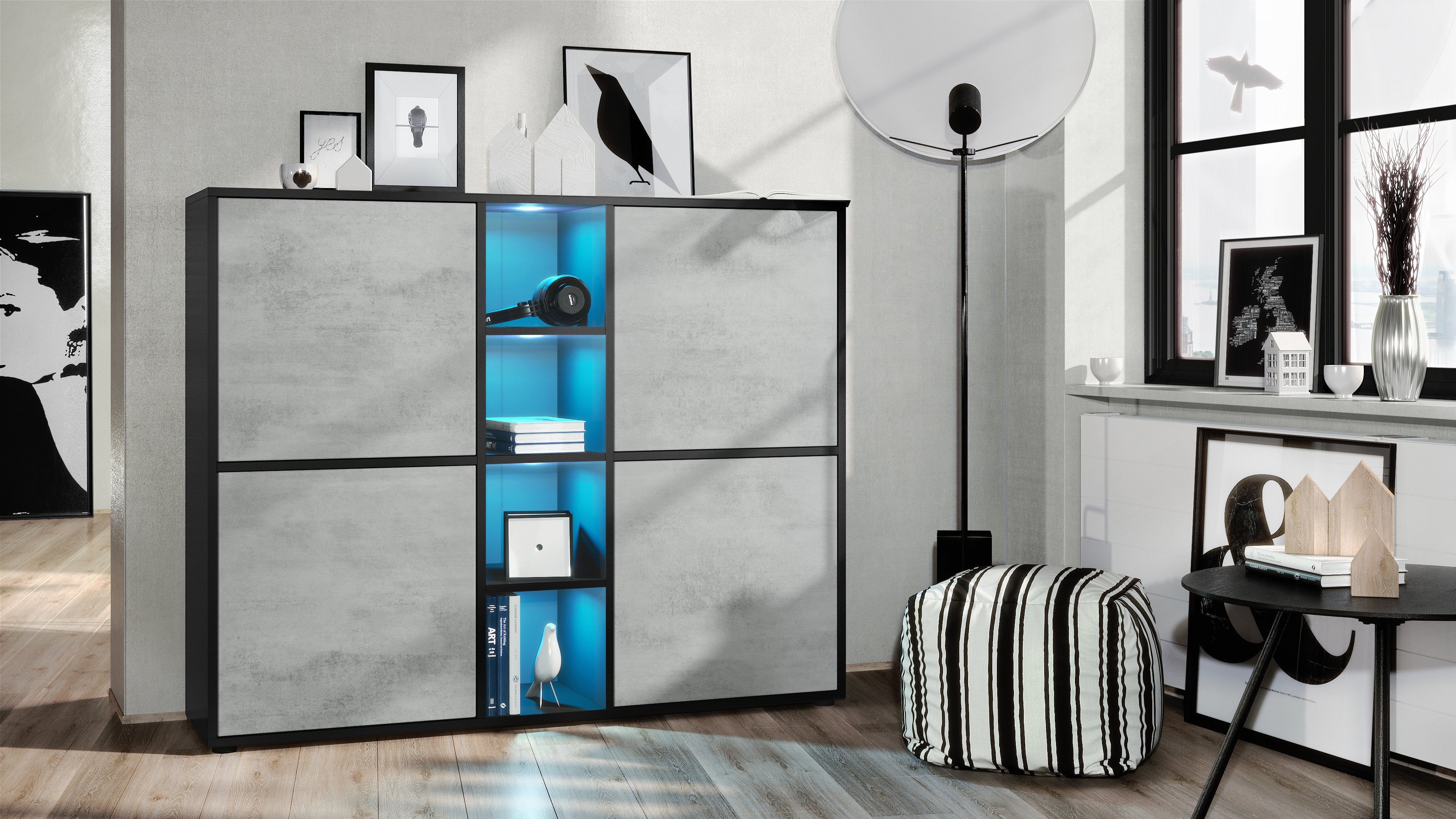 Vladon Highboard Cuba V3 (Highboard, mit günstig online kaufen