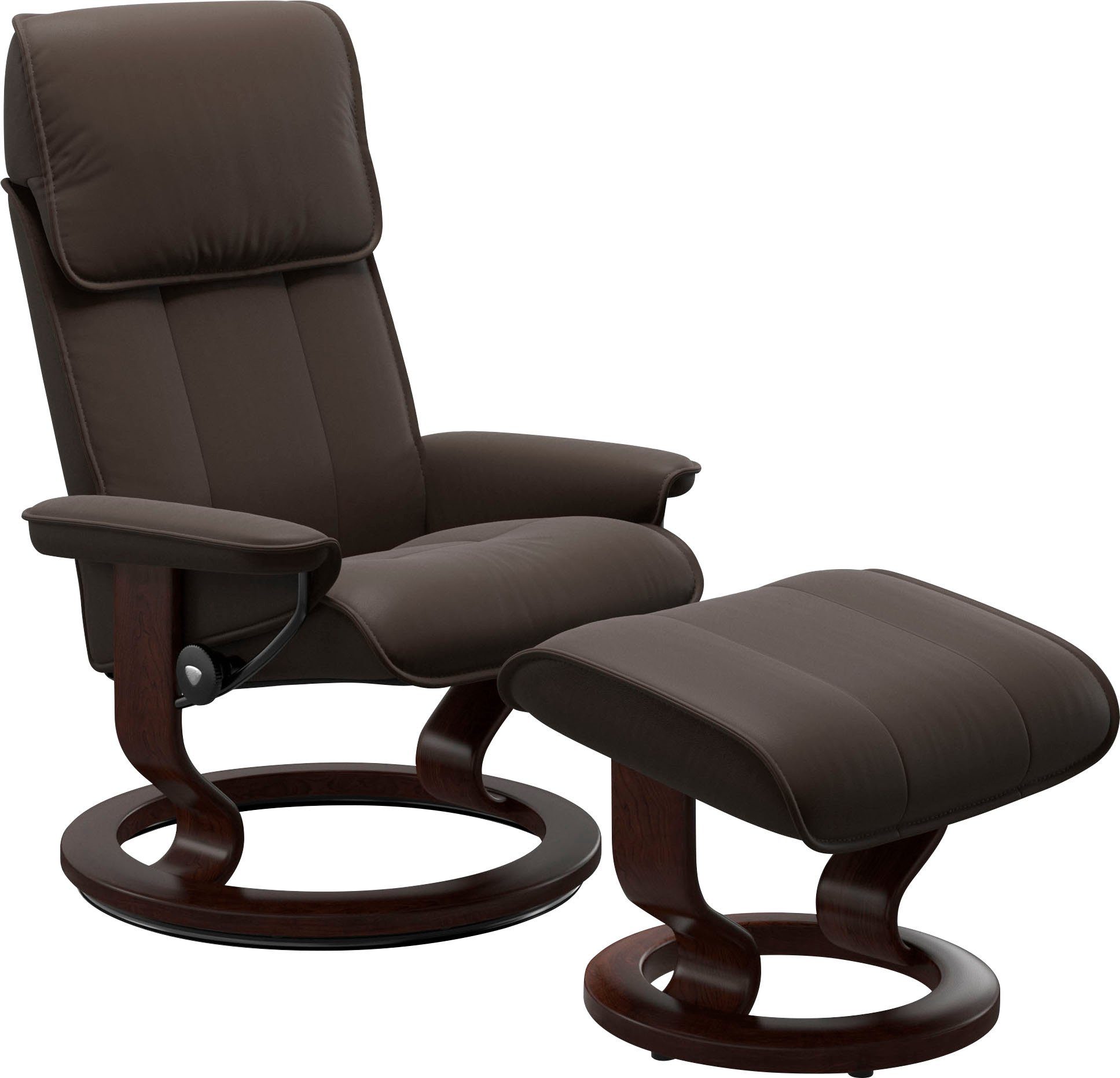 Stressless® Relaxsessel Admiral (Set, Relaxsessel inkl. Hocker), mit Classic Base, Größe M & L, Gestell Braun