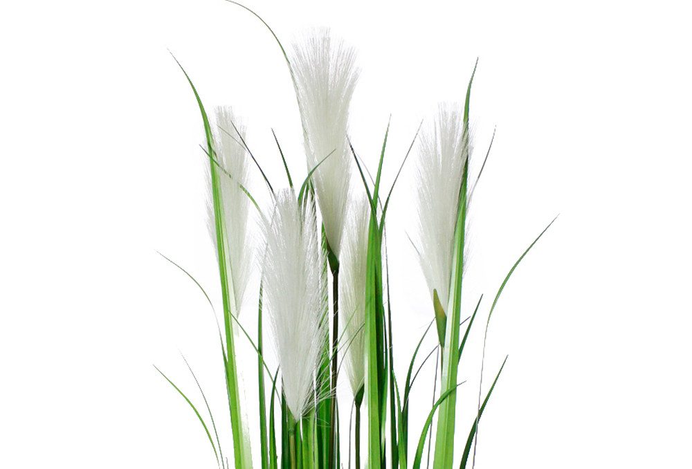 Kunstgras Dekogras künstliche Pflanze Gräser mit Seegraskorb Deko Kunstpflanze Gras, Arnusa, Höhe 120 cm, Pampas