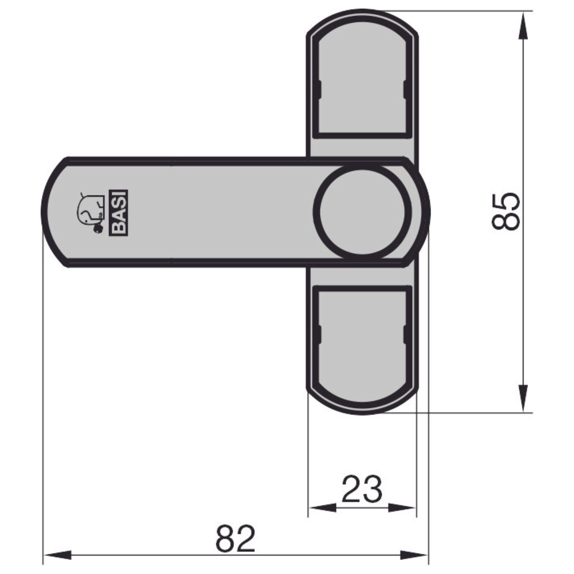 BASI Fensterbeschlag Fenstersicherung (Spar-Set, 4 St), 1-flügelige Fenster, Sperrbügel, Druckknopfsicherung, Braun, 4 Stück – Bild 3 von 3