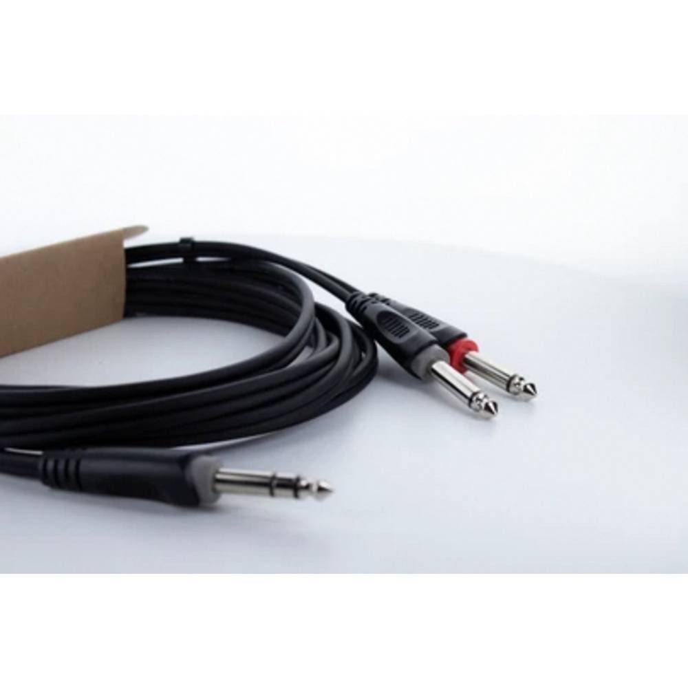 Cordial Y-Adapter Connector 1: Plug 6.3 stereo black/2x Plug 6.3 14878 Audio- & Video-Kabel