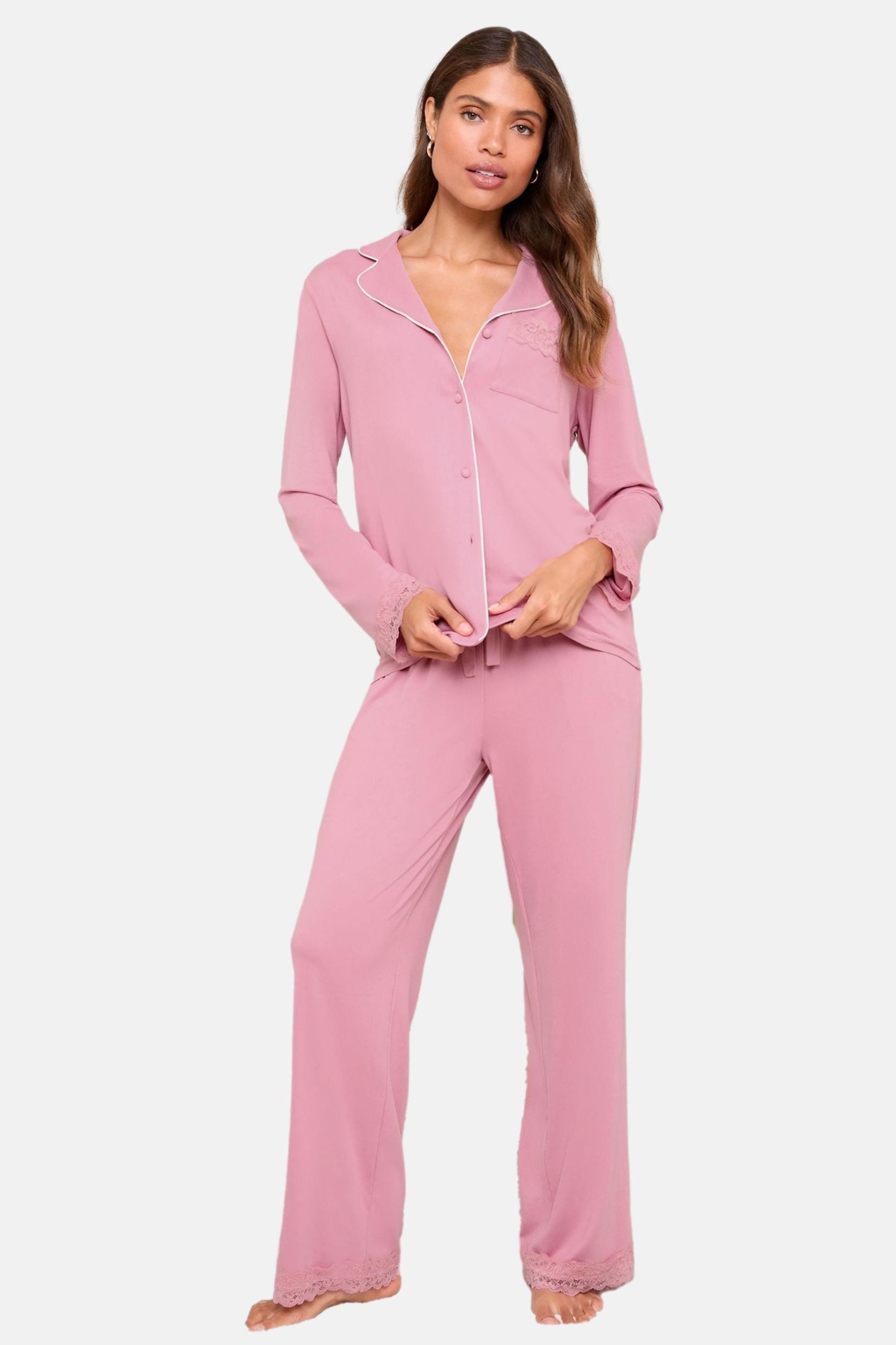 LIPSY Pyjama Lipsy Jersey-Pyjama mit langen Ärmeln, Regular (2 tlg) günstig online kaufen
