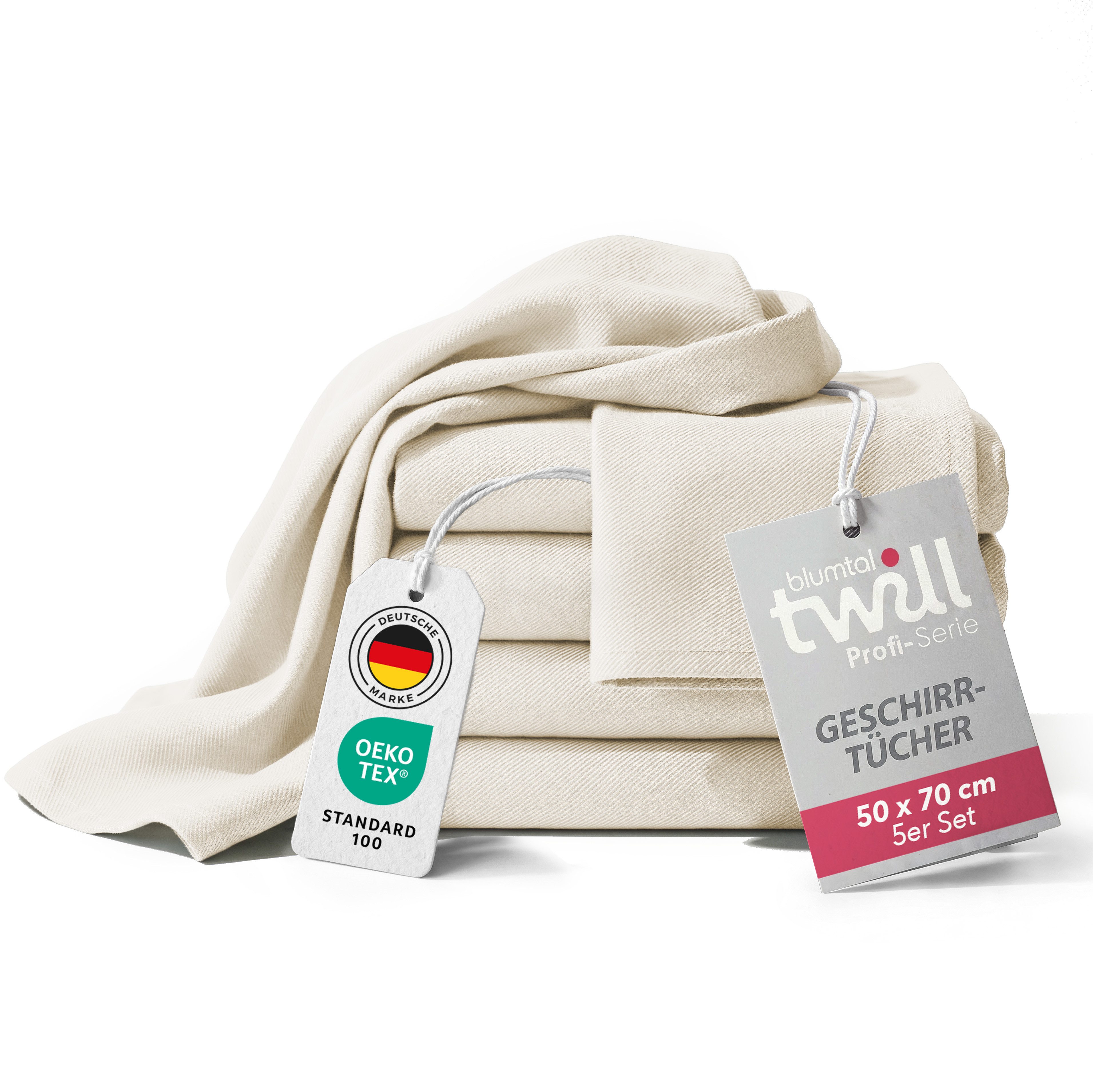 Blumtal Geschirrtuch 5er Set Premium Geschirrtücher Baumwolle 50x70 cm, (5-tlg), Ultra saugstarke zertifizierte Geschirrhandtücher (230gsm)