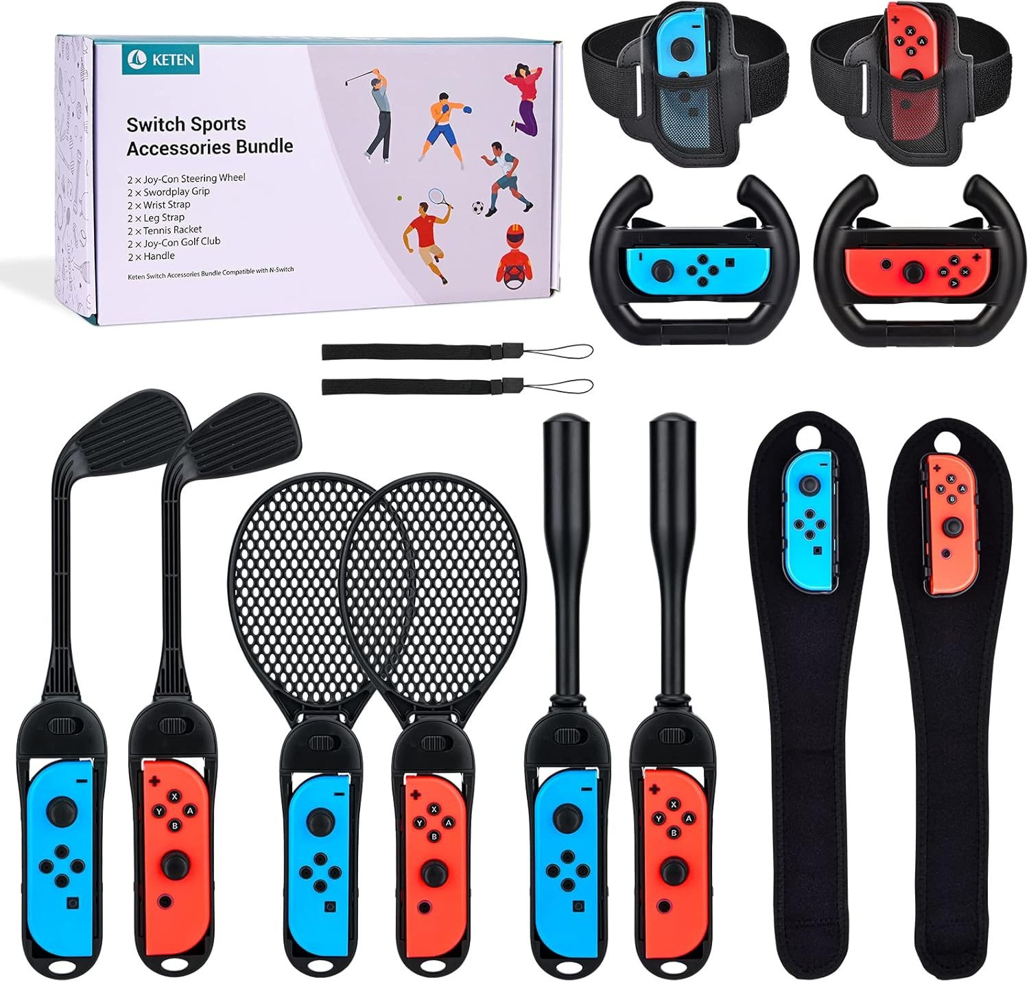 Nintendo-Schutzhülle NS Switch Sports Accessories Bundle,14 in 1 Accessories Kit