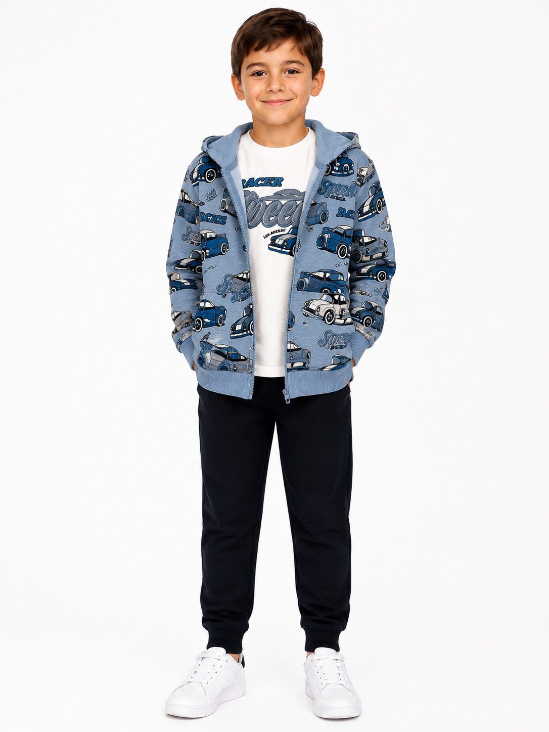Fashion Boy Sweatanzug 3-teiliges Set mit Kapuzenjacke, Langarmshirt & Jogginghose JF828 (Set, Kapuzenjacke, Langarmshirt & Jogginghose)