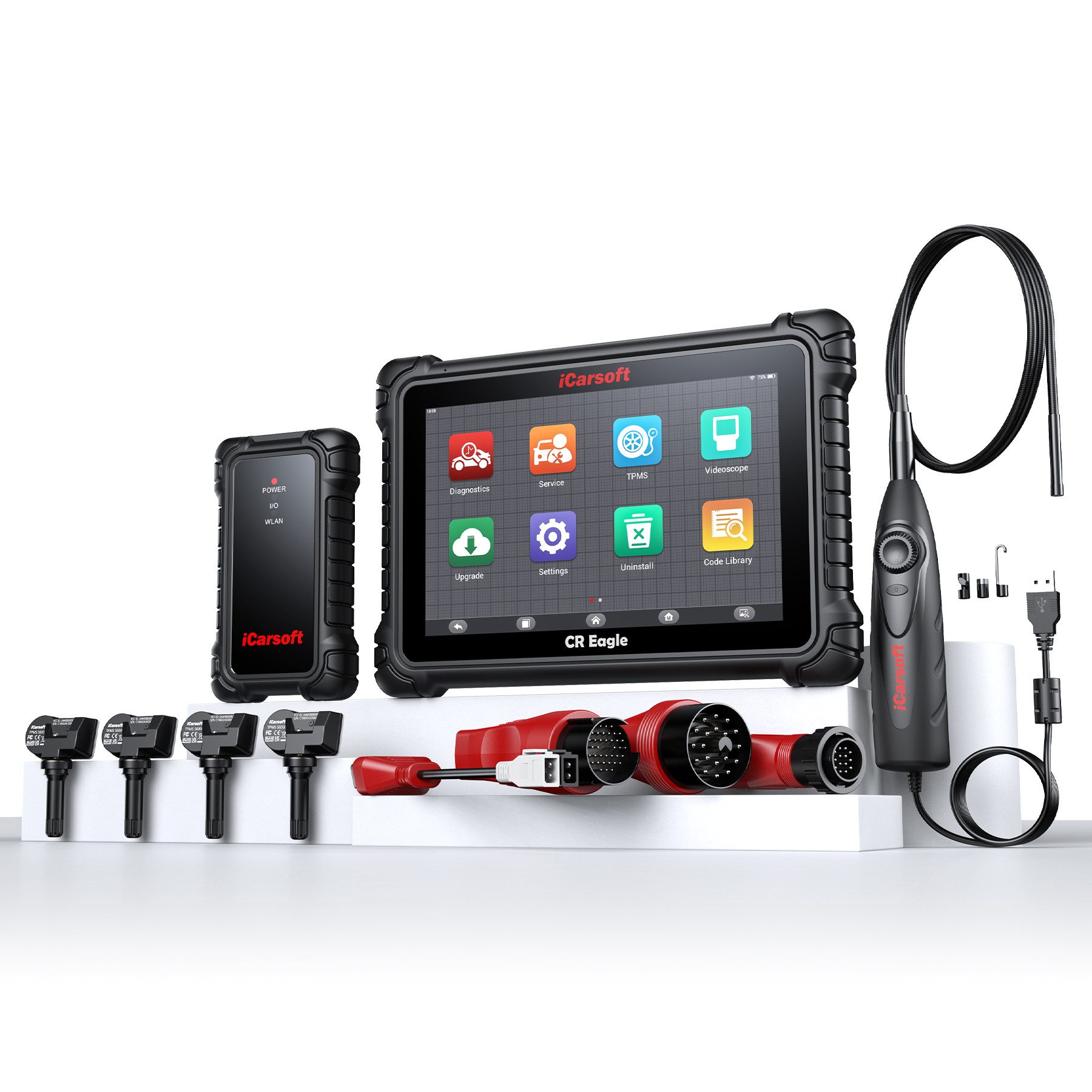 iCarsoft OBD2-Diagnosegerät CR EAGLE OBD2 Scanner + TMPS + VCI + Videoskop inkl. Updates