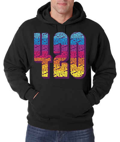Youth Designz Kapuzenpullover 420 Regenbogen Herren Hoodie Pullover mit Trendigem Cannabis Frontdruck