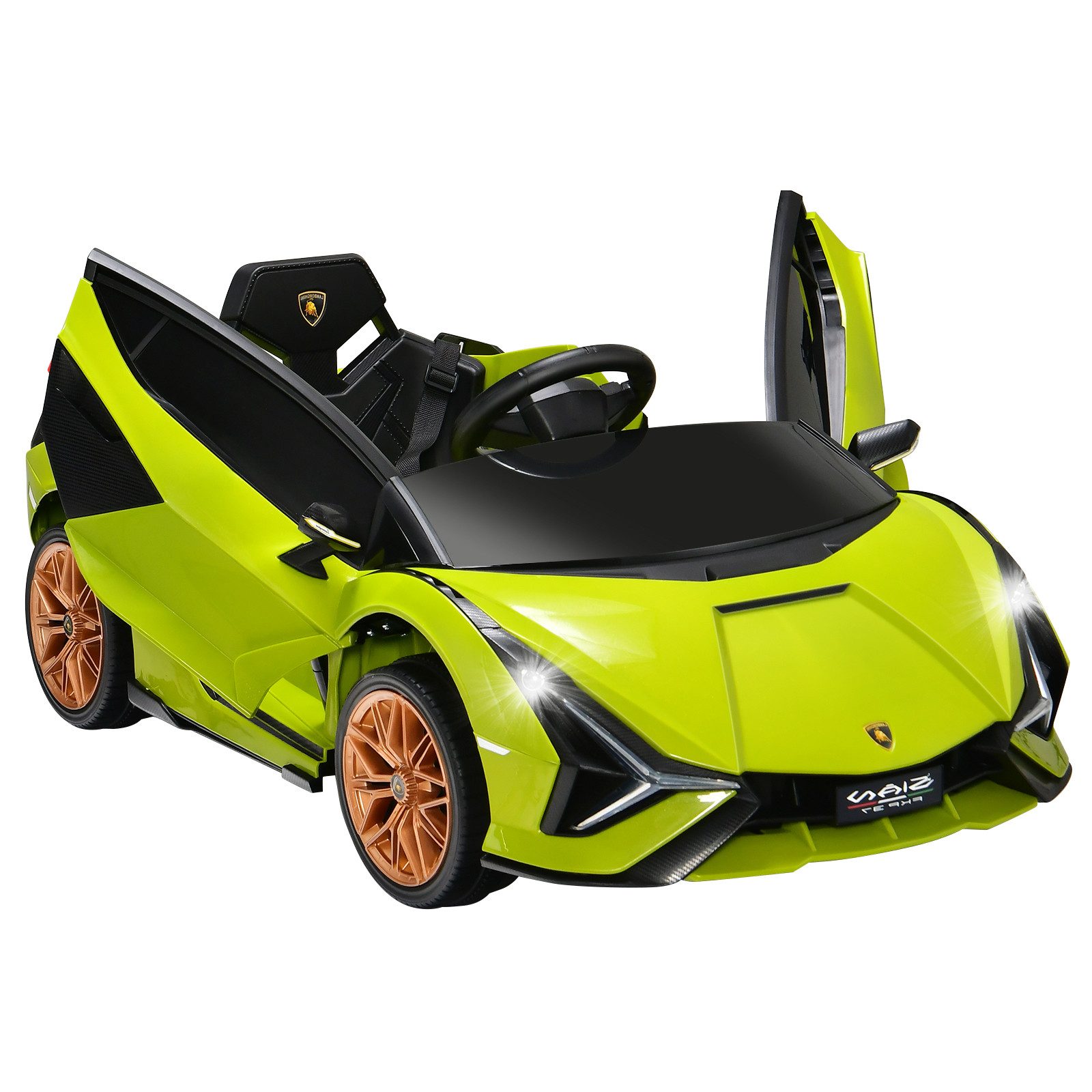 KOMFOTTEU Elektro-Kinderauto Lamborghini, Bluetooth USB & TF-Karte Schacht, Hupe & Musik