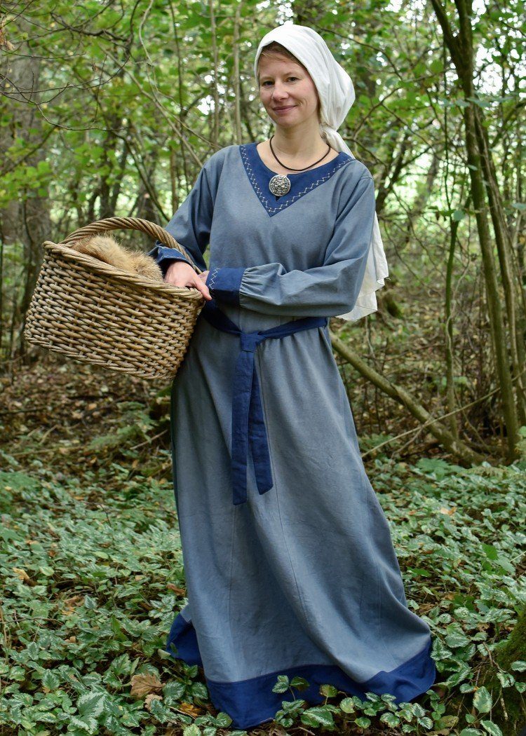 Battle Merchant Ritter-Kostüm Wikinger Kleid Jona Blaugrau/Blau Größe XL