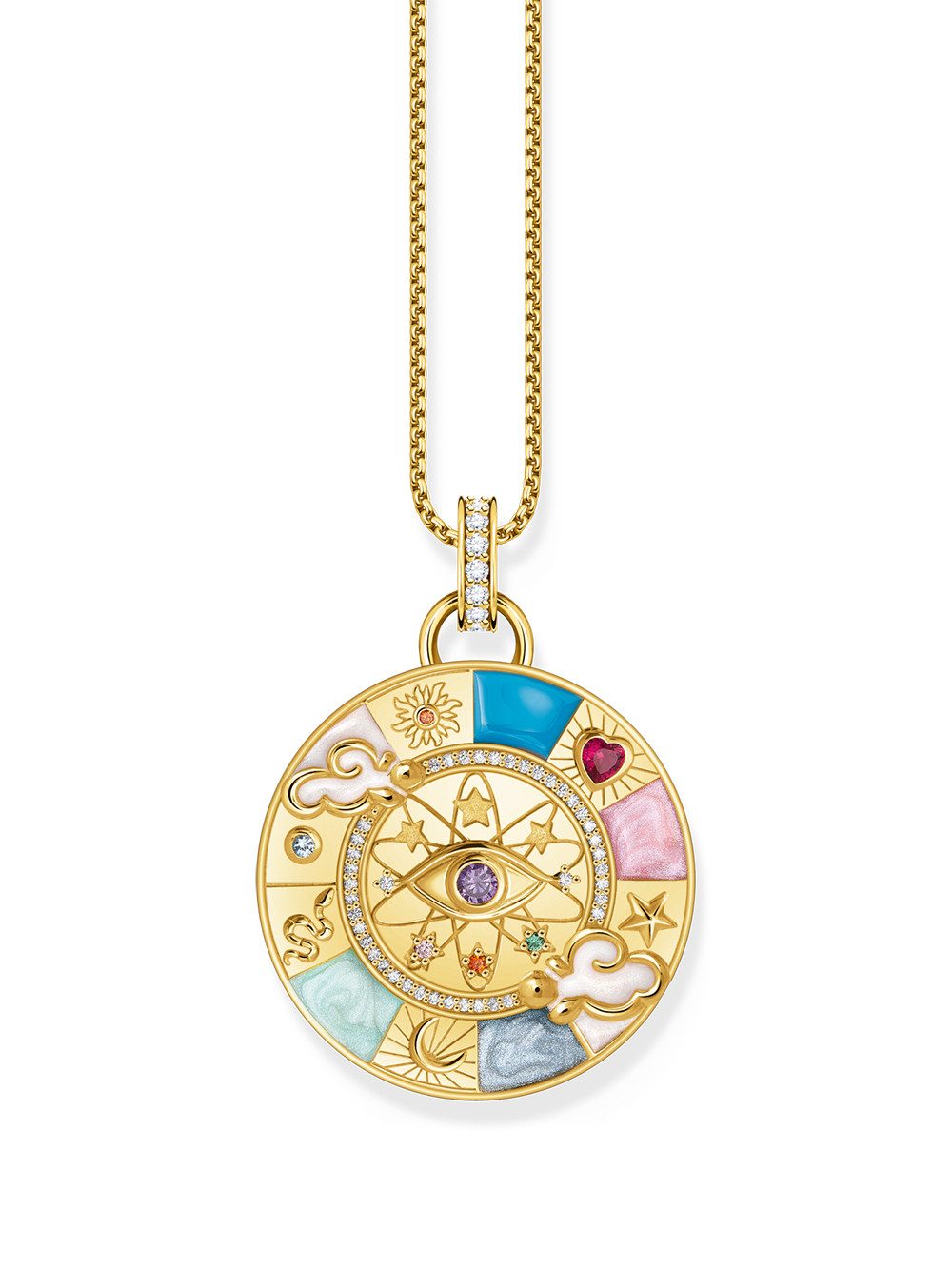 Kettenanhänger Thomas Sabo PE962-471-7 Vergoldeter Kettenanhänger mit Glücksrad Dam