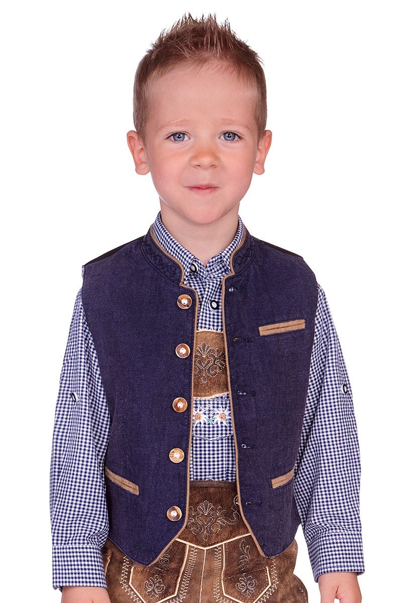 Maddox Trachtenjacke Kinderweste - OLIVER KID - marine