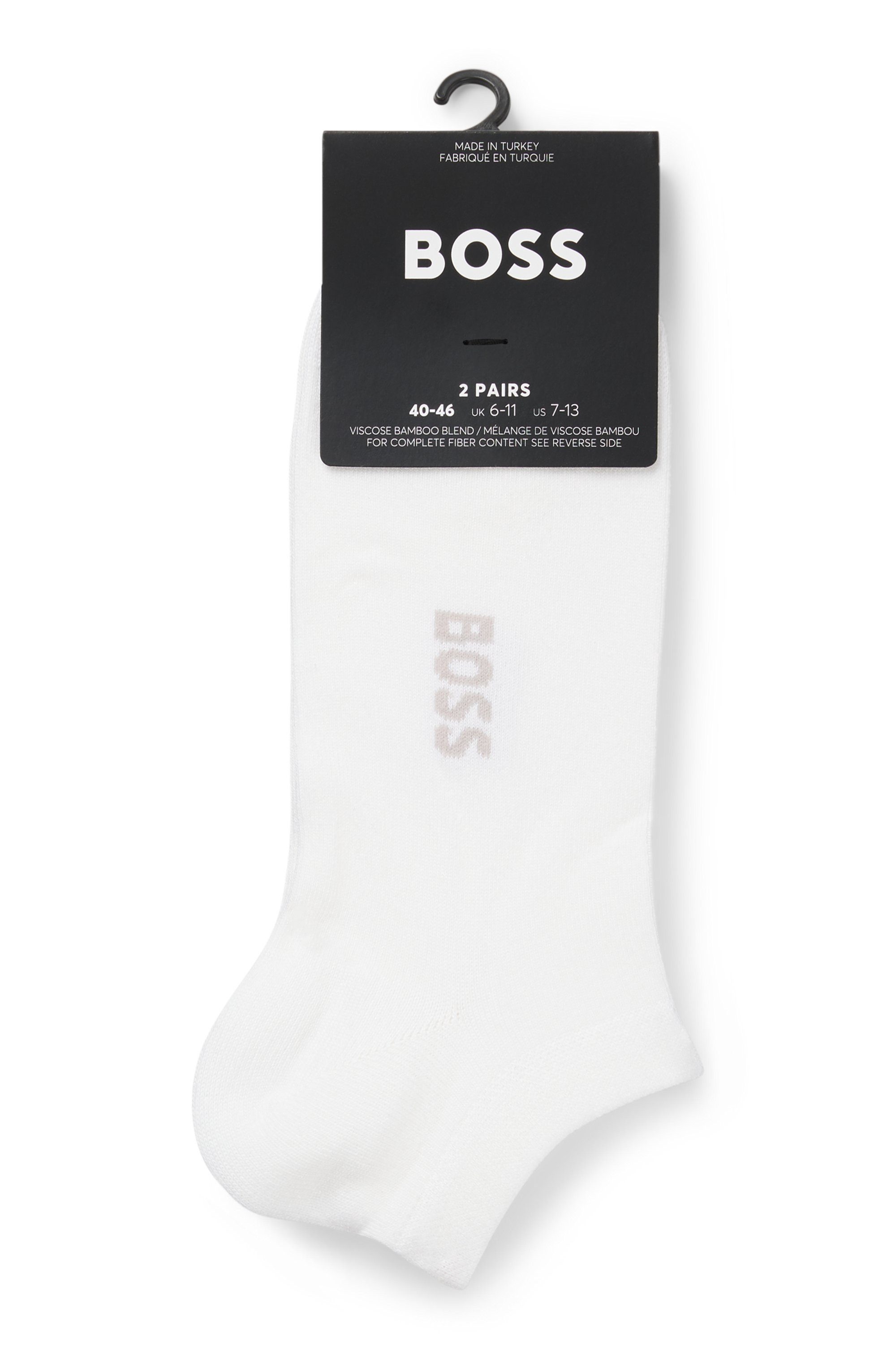 BOSS Socken 2P AS Logo Bamboo (Packung, 2-Paar) mit doppelten Logoschriftzug