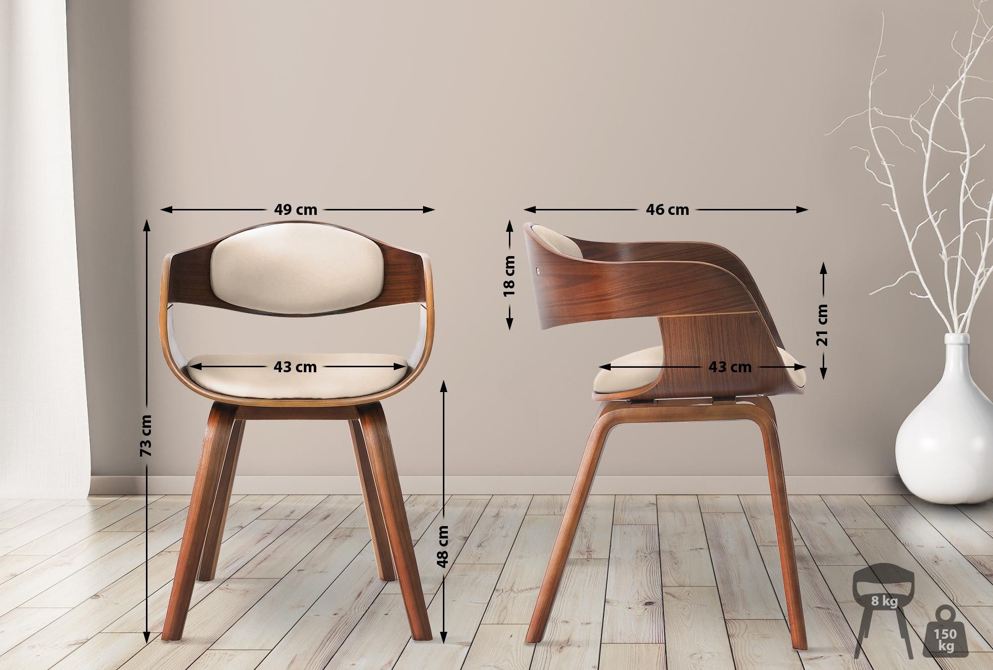 CLP Esszimmerstuhl Kingston Kunstleder (2er Set), günstig online kaufen