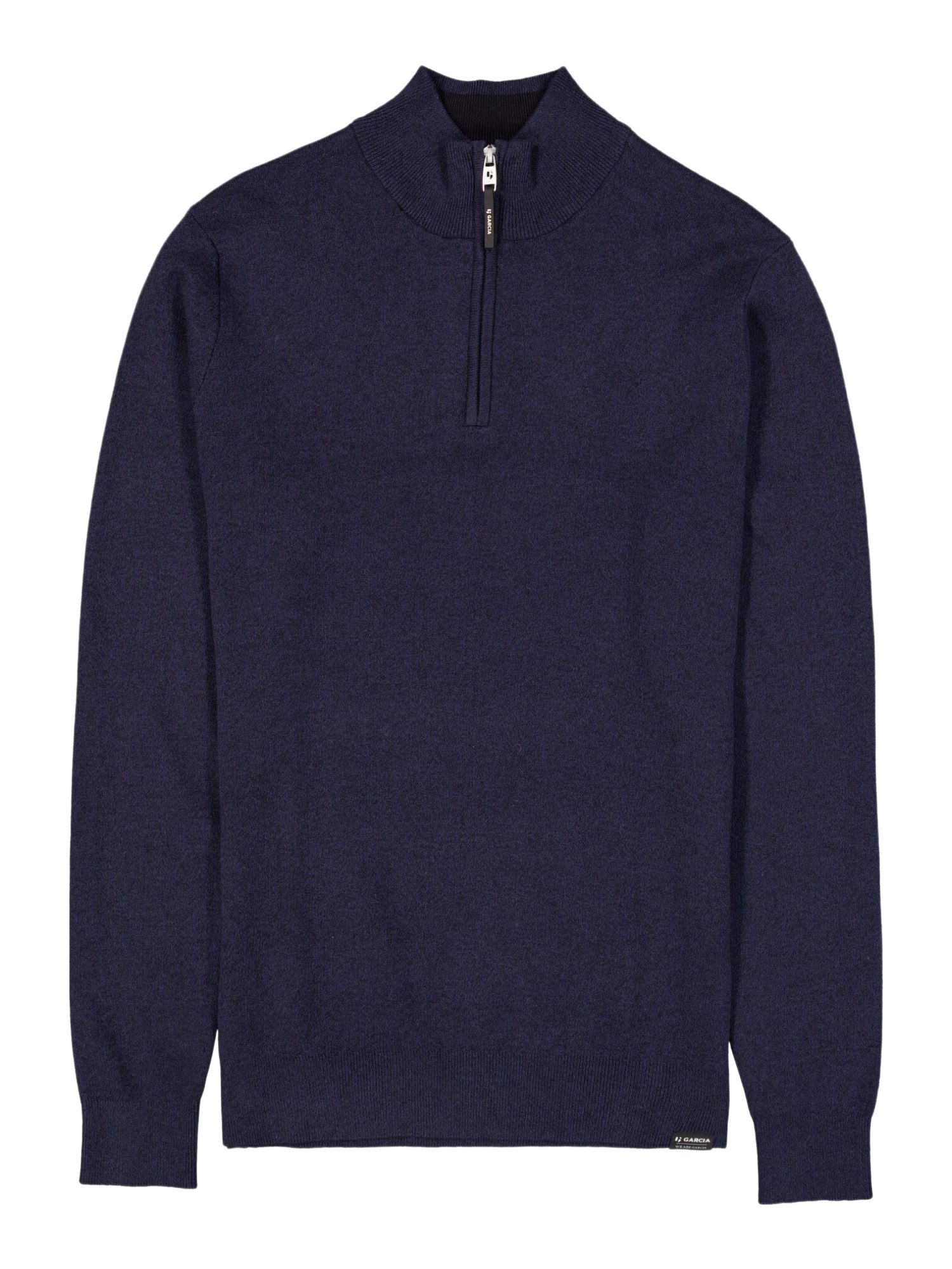 Garcia Strickpullover blau,Freizeit,Baumwolle,Unifarben,Stehkragen,Langarm,Regular Fit