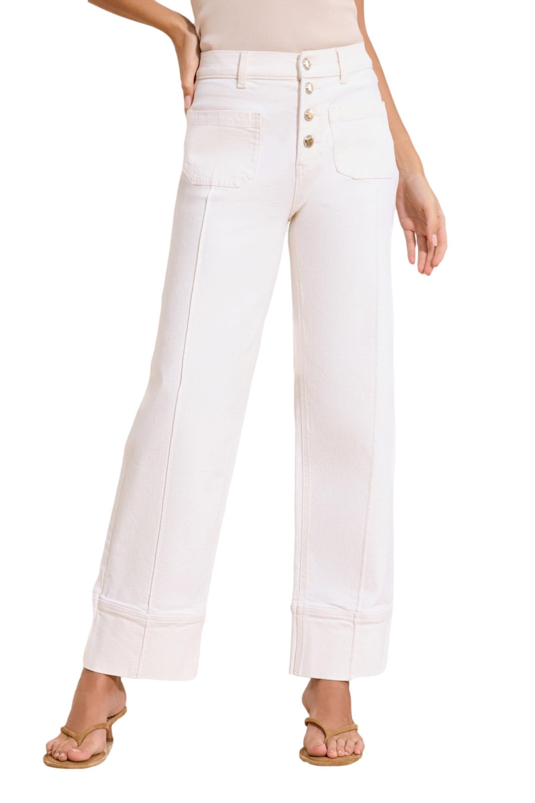 Weite Jeans Lipsy verkürzte Jeans mit weitem Bein und Umschlag