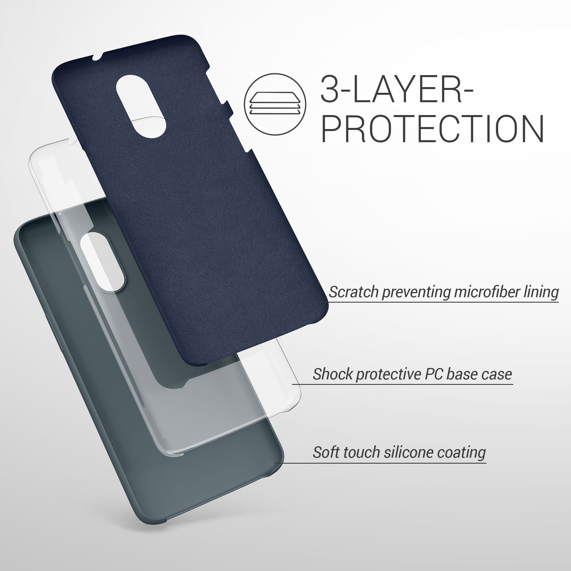 kwmobile Handyhülle Handyhülle für OnePlus 6T Hülle, Weiches Handy Silikon Case - Schutzhülle Cover