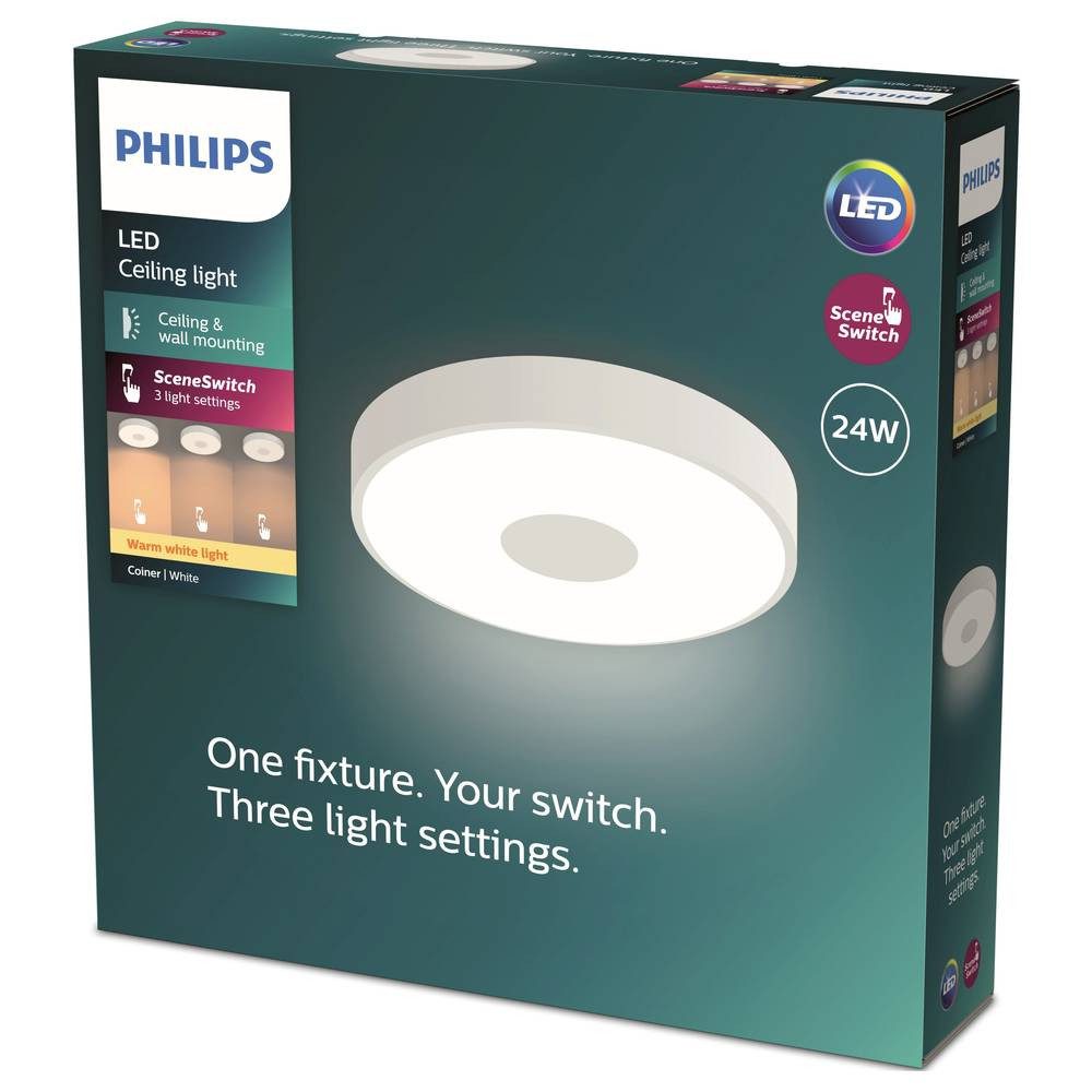 Philips Deckenleuchte Deckenleuchte 24W, SceneSwitch, 2700K, günstig online kaufen