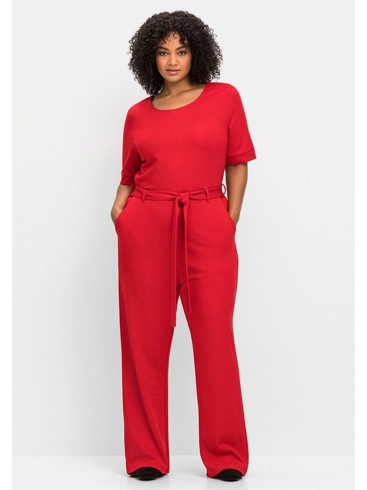 sheego by Joe Browns Jumpsuit Große Größen mit Bindegürtel und weitem Bein