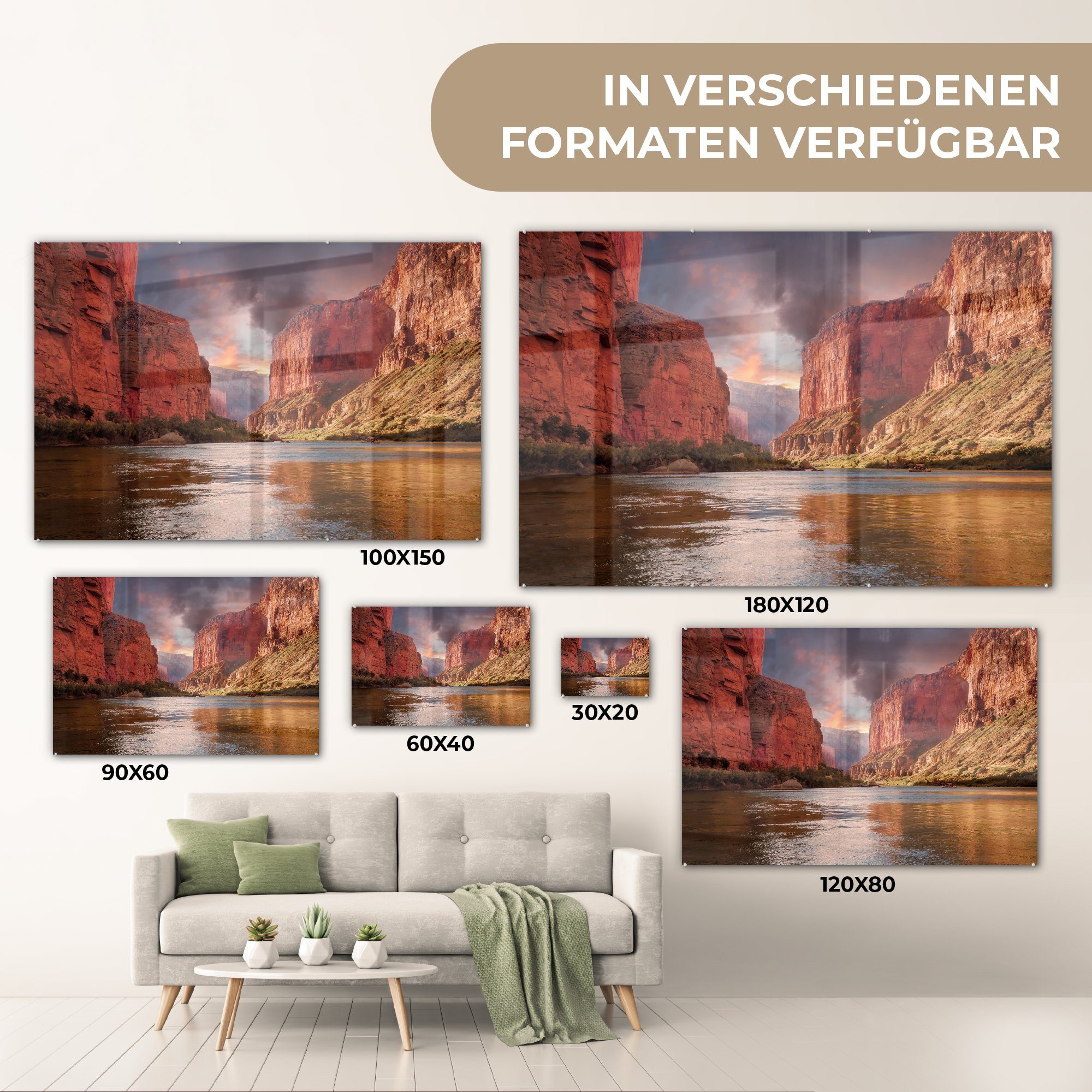 Fluss Grand MuchoWow Acrylglasbild (1 & - Landschaft, Canyon Schlafzimmer St), Colorado - Wohnzimmer Amerika - - Acrylglasbilder