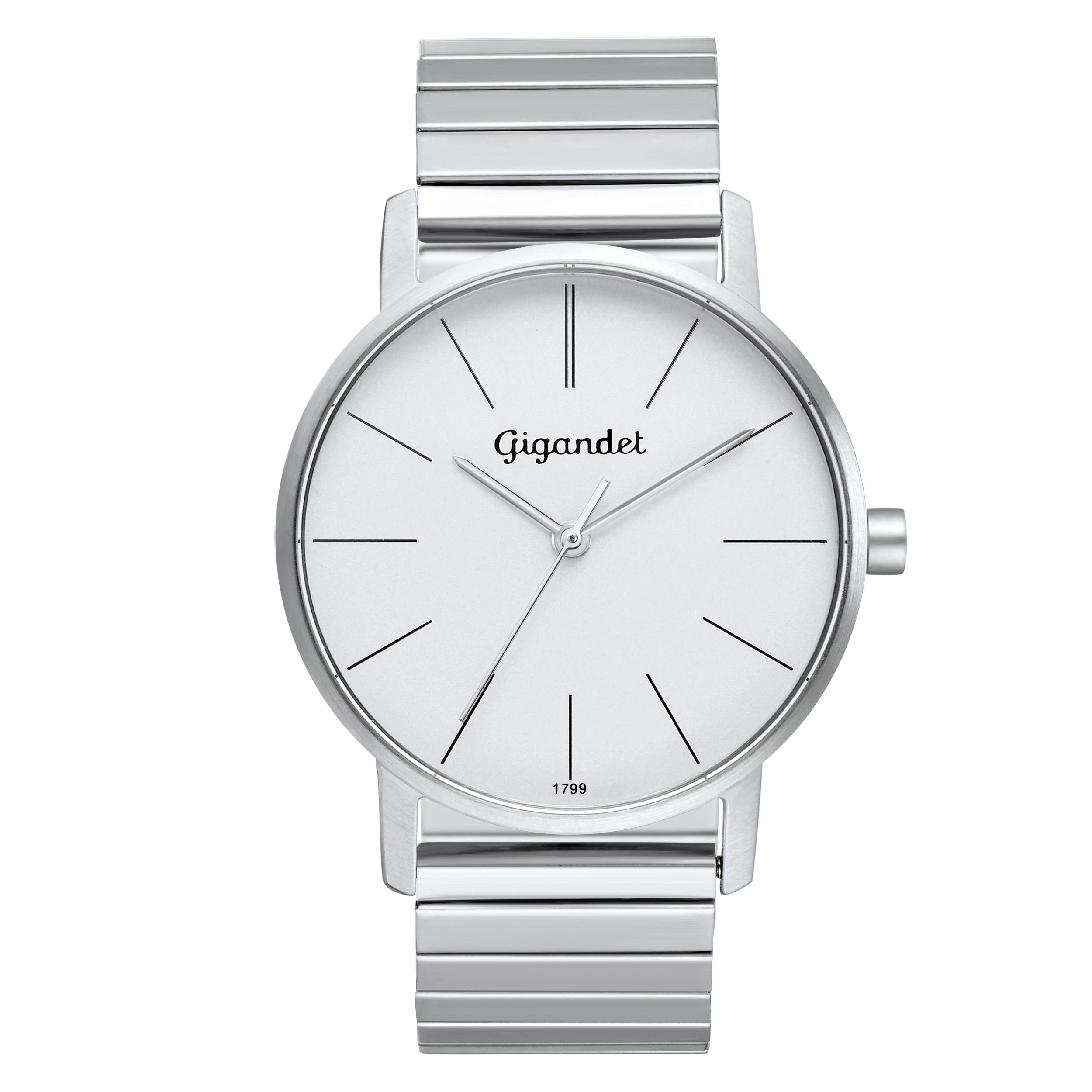 Zugband Quarzuhr Gigandet Minimalism, Mineralglas,