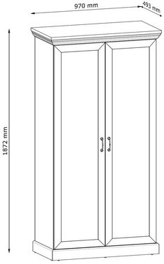 Feldmann-Wohnen Kleiderschrank Royal (1-St) 97cm Pinie skandinavisch weiß Wildeiche Landhaus-Stil