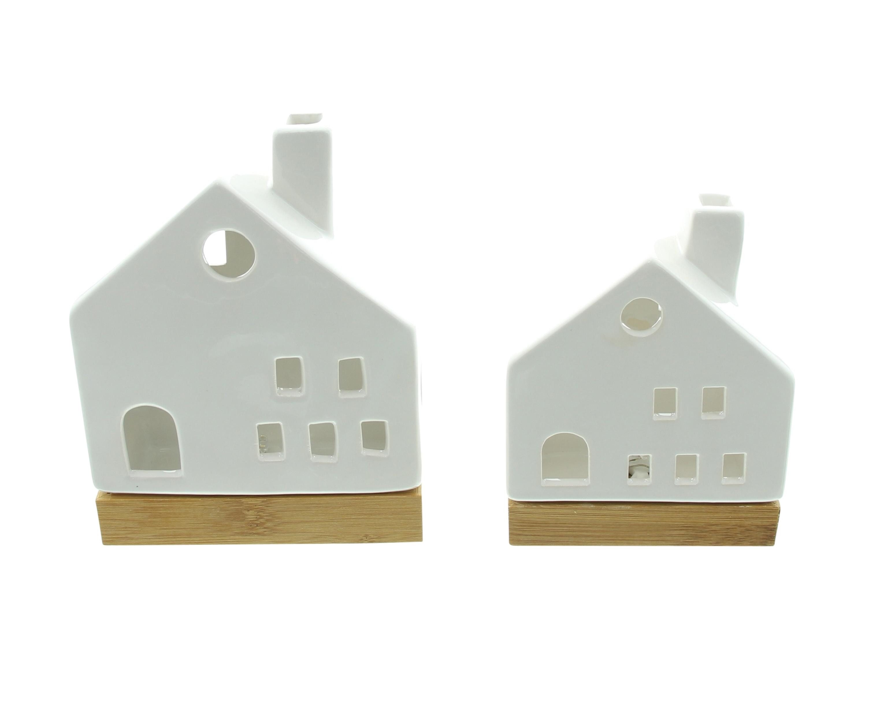 LED Dekoobjekt LED-Haus "White", 2er Set