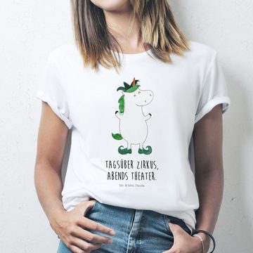 Mr. & Mrs. Panda T-Shirt Einhorn Joker - Weiß - Geschenk, Rundhals, Pegasus, Shirt, Einhörner, T-Shirt, S, Unisex, Mittelalter, Unicorn (1-tlg)