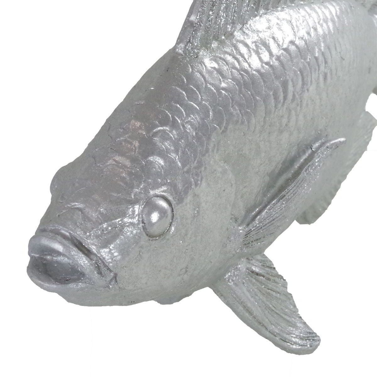 Casablanca Dekofigur Fisch klein Dekofigur ca. 15 x 26 cm silber Fischfigur aus Polyresin, zum Stellen