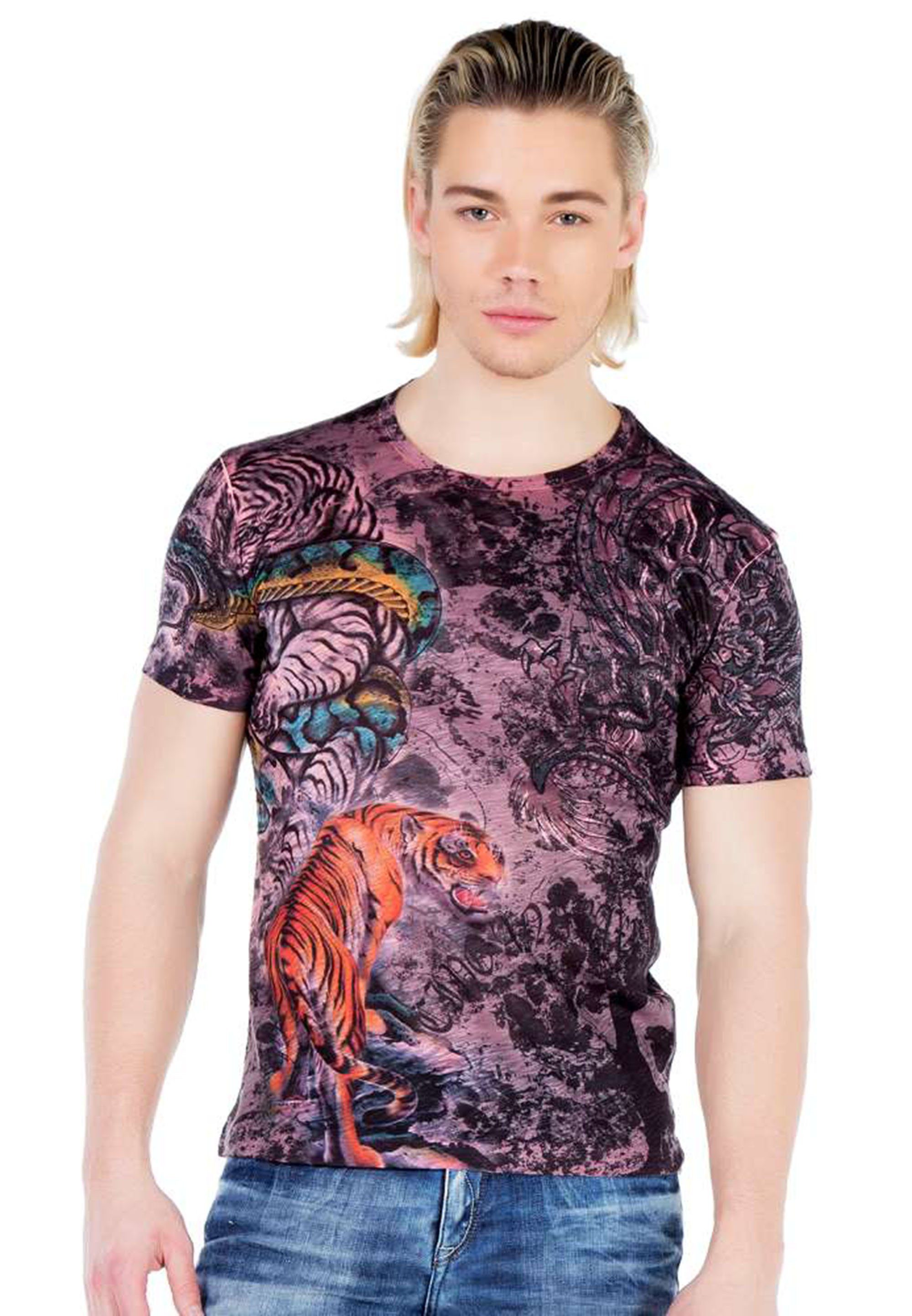 Cipo & Baxx T-Shirt mit coolem Allover-Print
