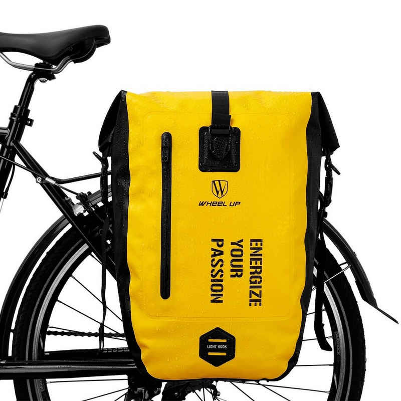 WHEEL UP Fahrradtasche »Pack- Gepäckträgertasche Fahrradtasche 100% Wasserdicht 20/27L, gelb«