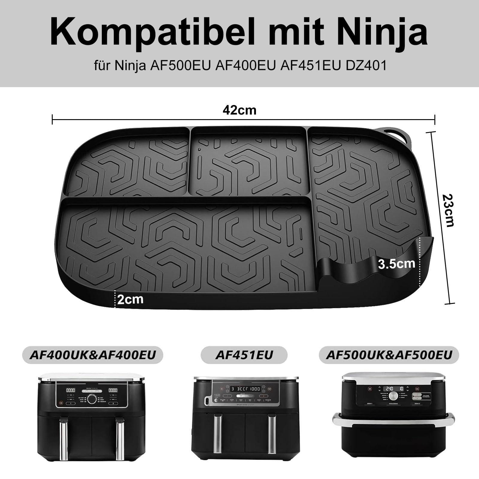 Agger Silikonform Airfryer Zubehör für Ninja AF400EU/AF451EU/AF500EU/DZ400EU, Heißluftfritteuse Zubehör Spülmaschinenfest – Bild 2 von 5