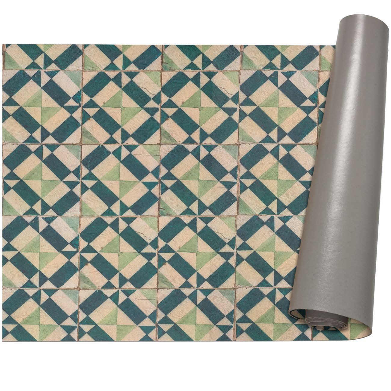 ANRO Küchenläufer abwaschbar Azulejo LADY Läufer pflegeleicht Küchenteppich, Rechteckig, Höhe: 3 mm, robust schmutzabweisend 67x100cm Rustikal Grün robust