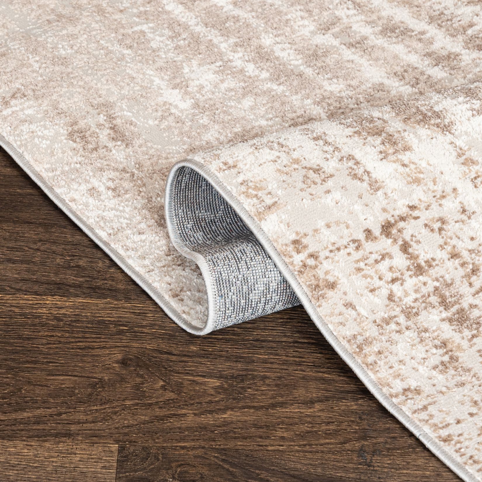 Mazovia Läufer Modern Abstrakt Beige Creme Flur, Schlafzimmer, Diele, Fußbodenheizung – Bild 4 von 5