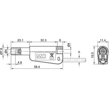 Stäubli Stäubli SLM-4A-46 Sicherheits-Lamellenstecker Stecker Stift-Ø: 4 mm Bl Labor-Netzteil