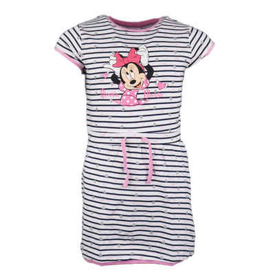 Disney Minnie Mouse Sommerkleid Minnie Maus Mädchen Kinder Kleid gestreift Gr. 104 bis 134, 100% Baumwolle