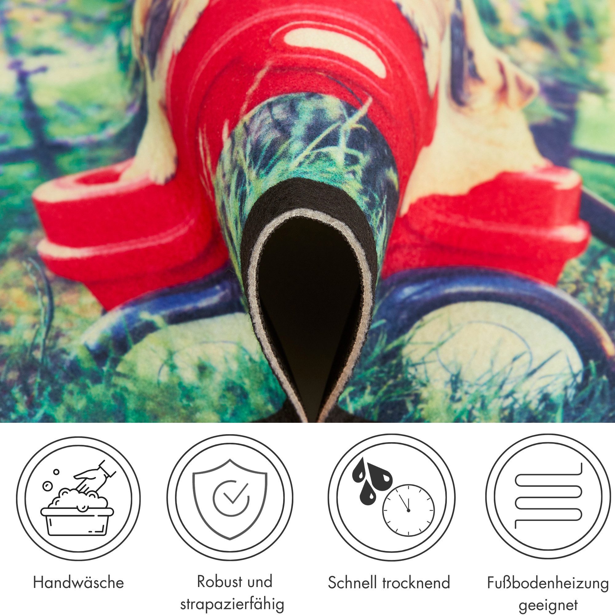 Andiamo Fußmatte Modern, rechteckig, Höhe: 6,5 mm, Schmutzfangmatte, bedruckt, diverse Motive, In- und Outdoor geeignet