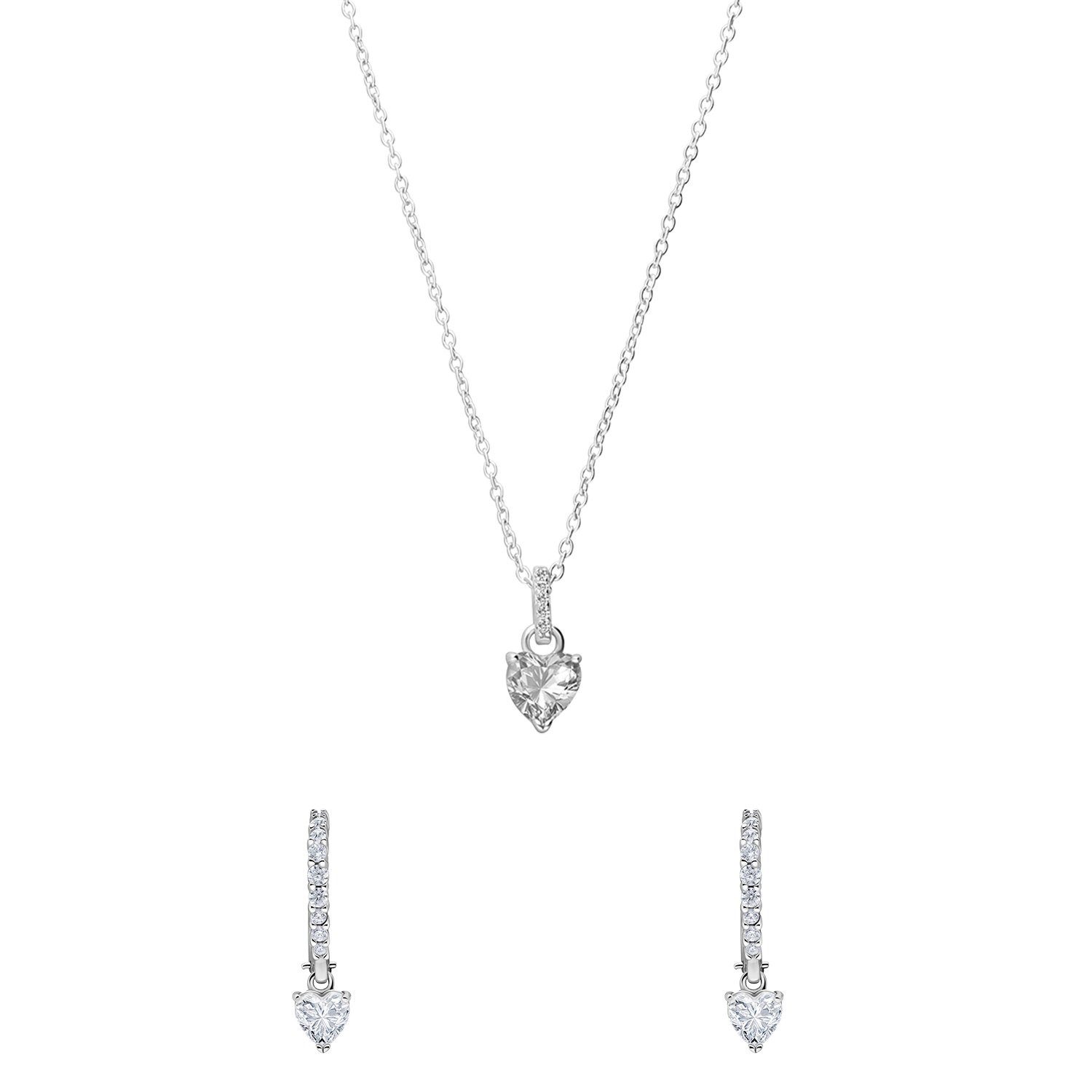 LUCARDI Schmuckset Set - 925 Silber - Silber - Zirkonia - Damen