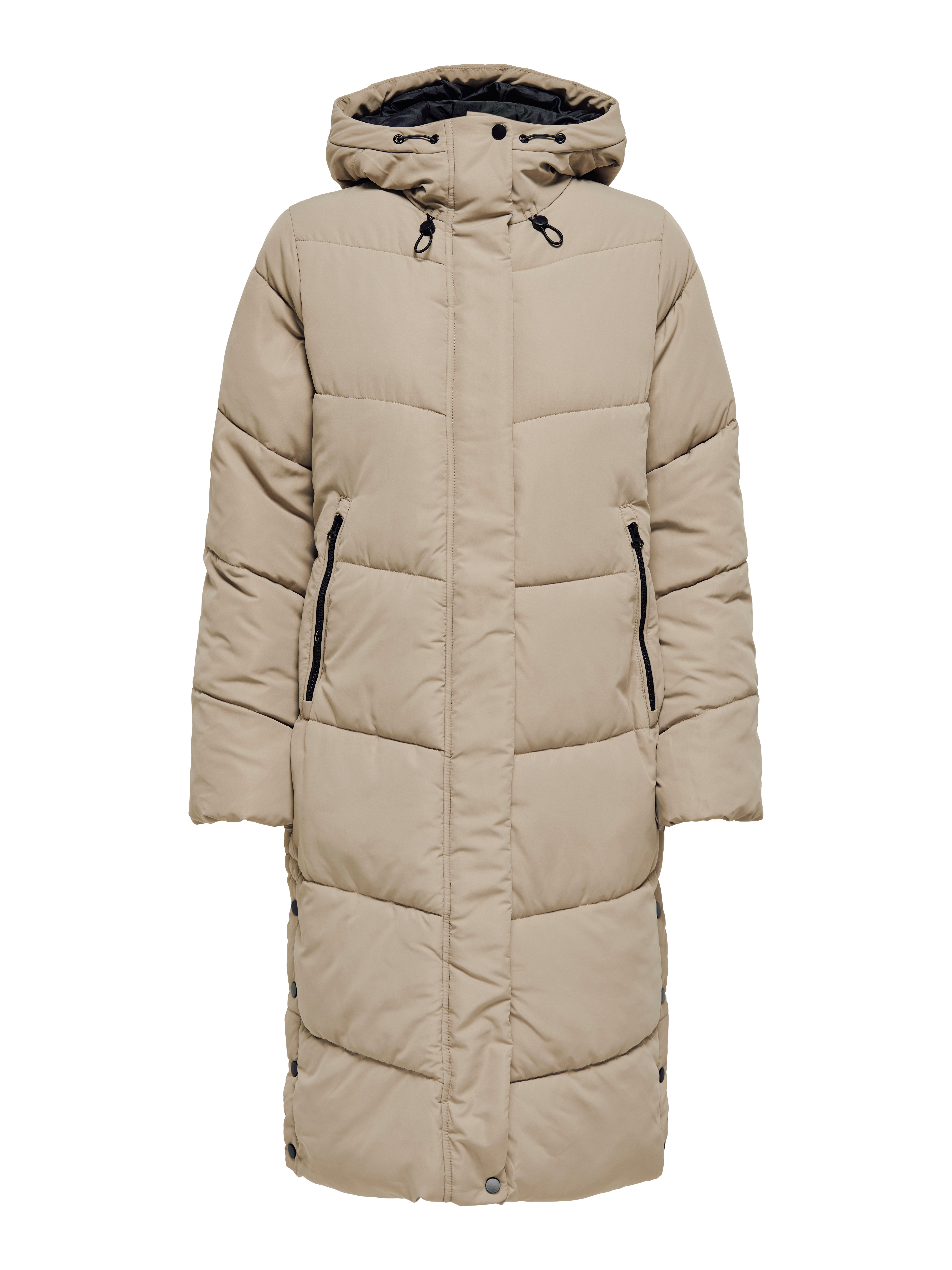ONLY Steppmantel ONLMEGAN LIFE LONG PUFFER COAT CS OTW verdeckter Zipper, Reißverschlusstaschen, winddicht