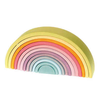 GRIMM´S Spiel und Holz Design Spielbausteine Großer Regenbogen Pastell mit 12 Teilen
