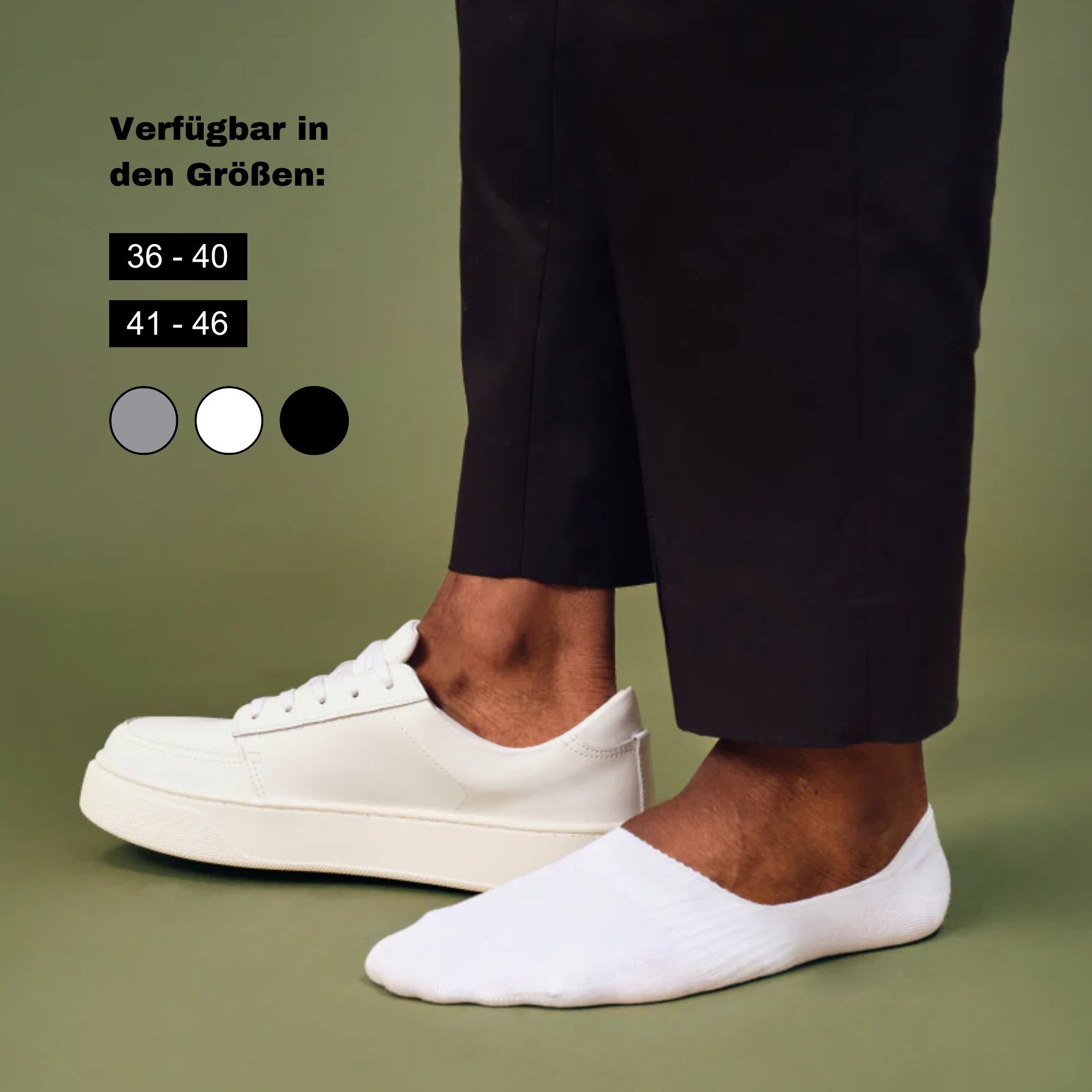 von Jungfeld Füßlinge ESSENTIAL INVISIBLE Bio-Baumwolle 36-46 Unisex (2-Paar, 2 Paar) Rutschfeste Füßlinge, unsichtbare Sneaker-Socken aus Bio-Baumwolle
