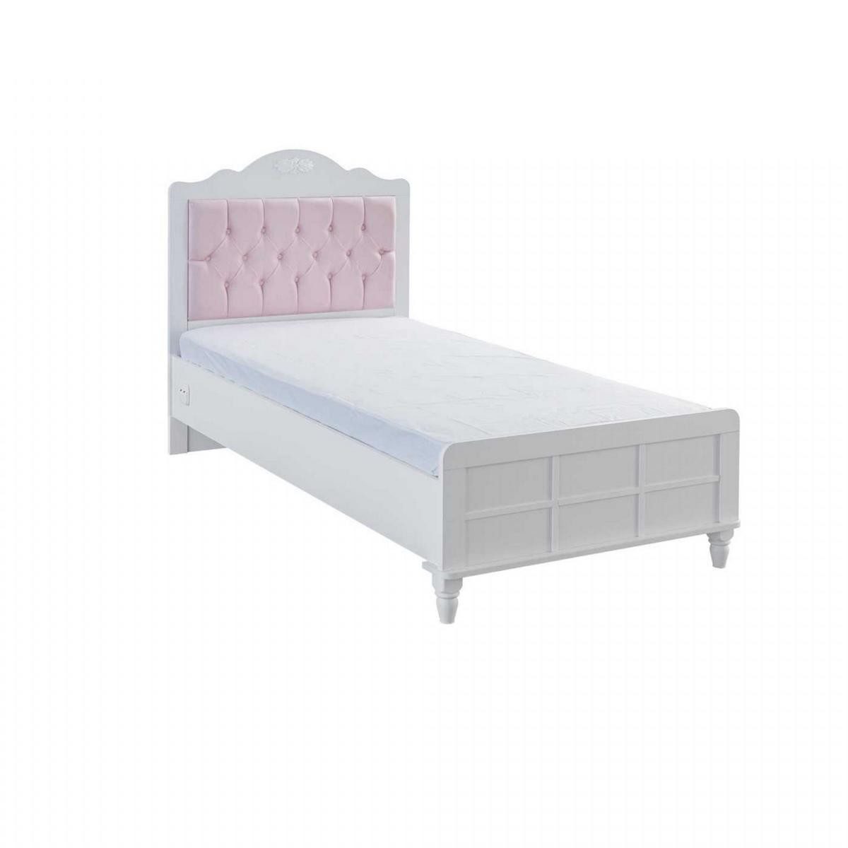Xlmoebel Kinderbett Rosa Holzbett im Chesterfield-Stil für das Kinderzimmer (1-tlg), Made in Europa