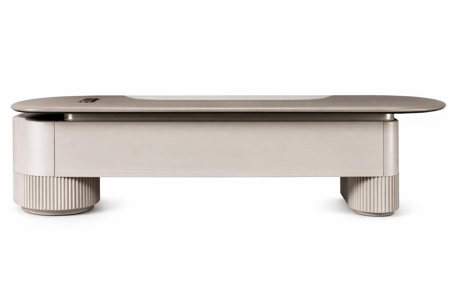 Xlmoebel Eckschreibtisch Eleganter Chefschreibtisch in Beige mit großzügigem Design, Made in Europa