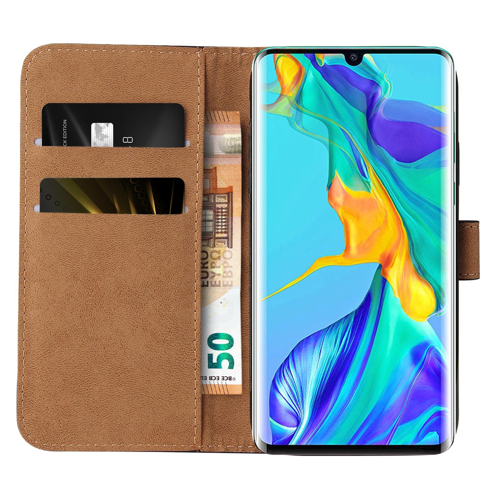 Tec-Expert Handyhülle Klapp Hülle für Huawei P30 Pro 6.47 Zoll, 6.47, Flip Case für Huawei P30 Pro