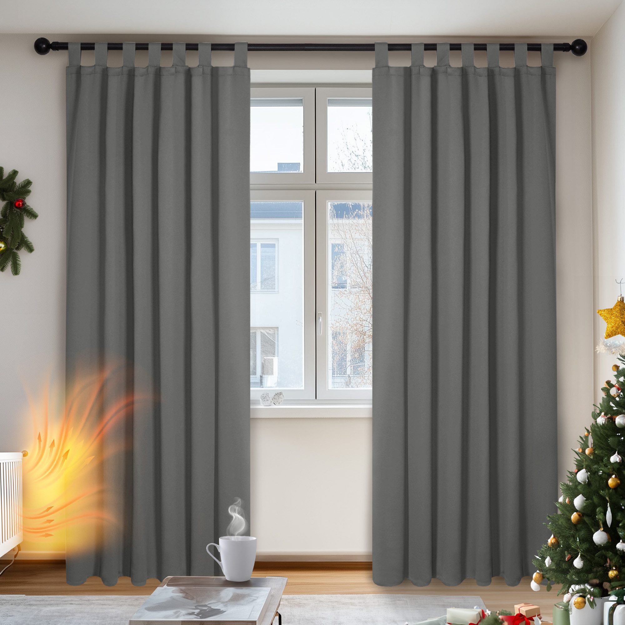 Deconovo Verdunkelungsvorhang 2er Set Blickdicht Schlaufen günstig online kaufen